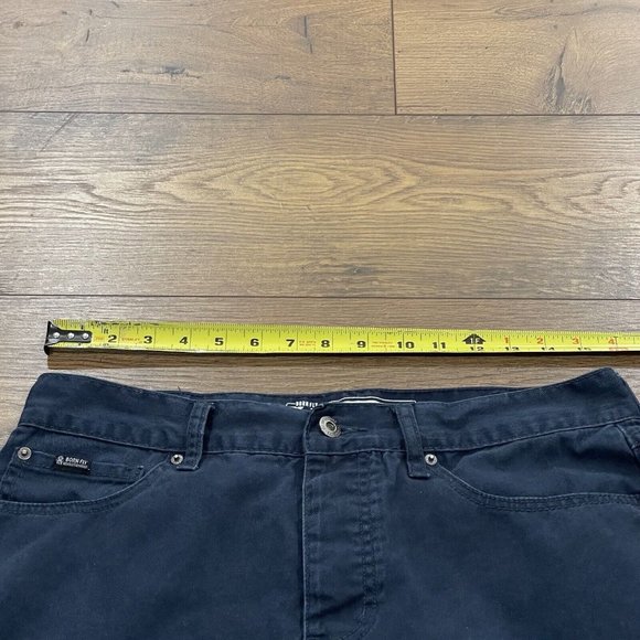 Born Fly Pants Mens 32 Straight Chino Button Fly 5 Pocket Streetwear Blue - Picture 12 of 14